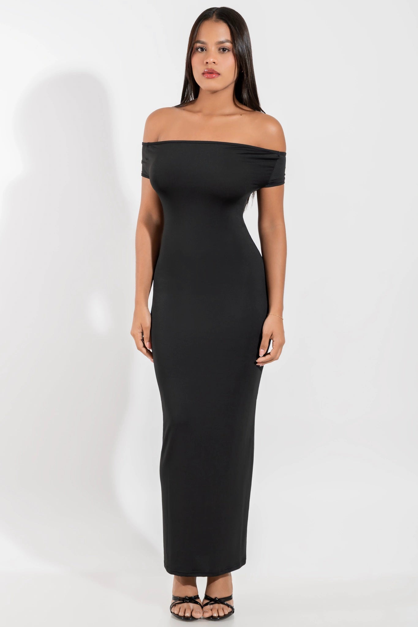Sculpted Off-Shoulder Maxi