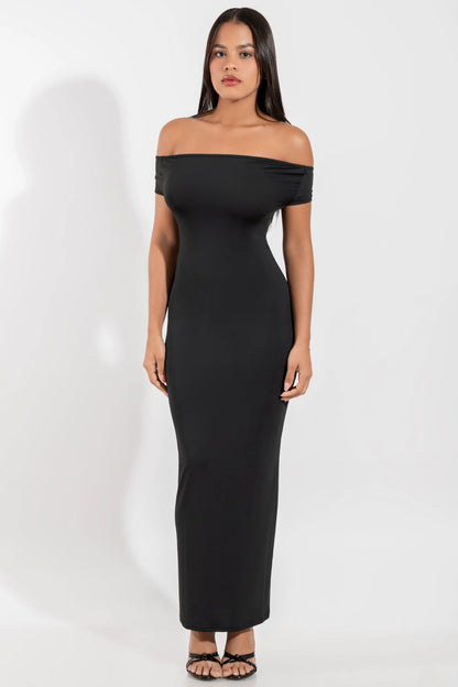 Sculpted Off-Shoulder Maxi