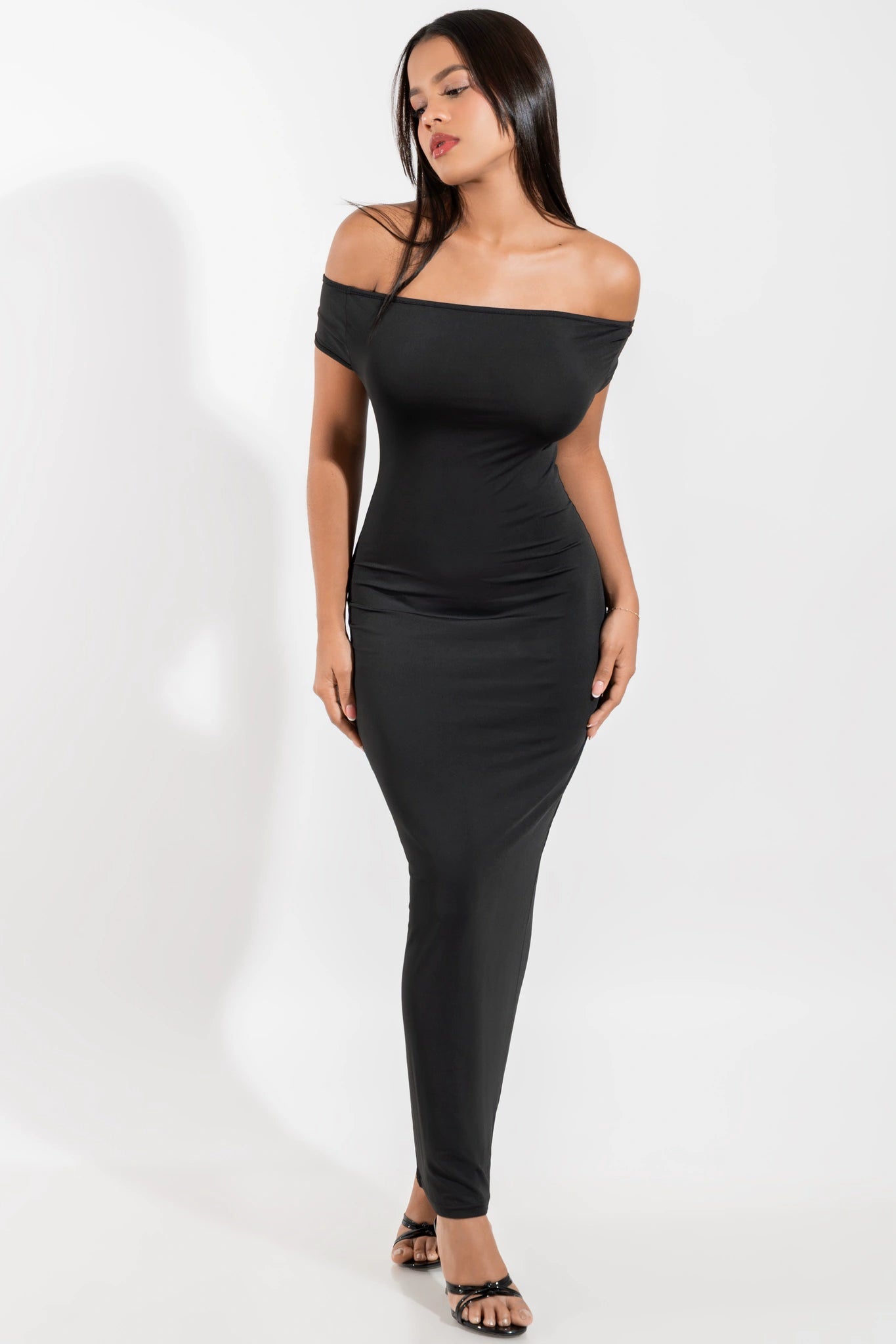 Sculpted Off-Shoulder Maxi