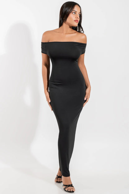 Sculpted Off-Shoulder Maxi